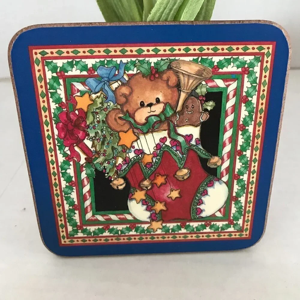NWOT - Pimpernel Christmas Bears Stocking Coasters From England